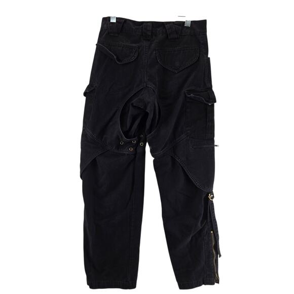 Vintage Versatta Cargo Bondage Pants Size 32 Black Gothic Y2K Nepal Canvas - Picture 3 of 16